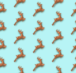 Copper 3d deer seamless pattern background