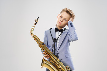 boy with a saxophone