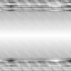 Grey hi-tech abstract background with metallic silver stripes. Vector design