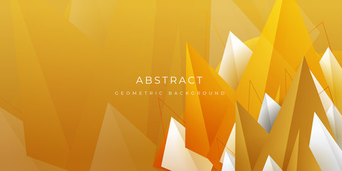 Modern Gold White Abstract Traingle Mountain Game Background Presentation