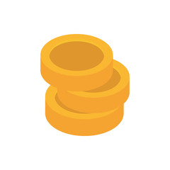 money coins advertising commerce marketing icon isometric