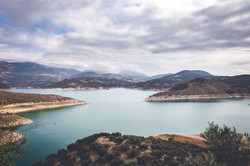 Lake Iznajar in Andalucia, Southern Spain