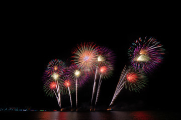 Fireworks light up the sky