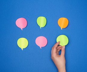 empty paper multi-colored stickers in the shape of a cloud