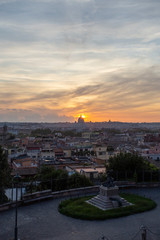 Obraz premium Panoramic view of Rome from the hill at villa Borghese