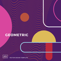 Trendy abstract design template with colourful geometric shapes. Applicable for covers, posters, brochures, flyers, presentations, banners. 