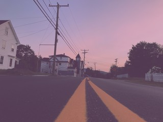 Sunset over Road