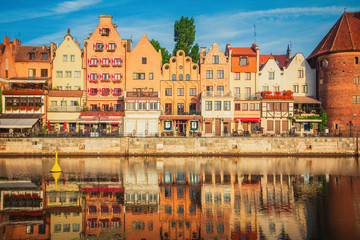 Fototapeta na wymiar Gdansk Poland beautiful old city in the sunshine