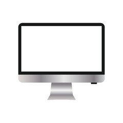 Monitor with a blank screen with a white background. mock-up template design, vector illustration elements.