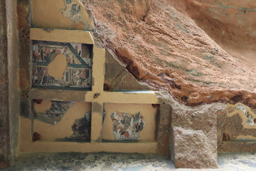 Maijishan Cave-Temple Complex in Tianshui , Gansu Province , China. Artistic treasures of Maiji...
