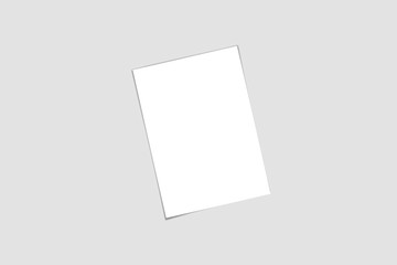 White Poster or Blank Paper Label Mock up isolated on light gray background.3D rendering