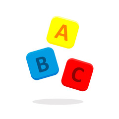 ABC icon on a rectangular box arranged in vector