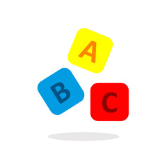 ABC icon on a rectangular box arranged in vector