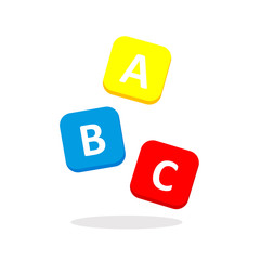 ABC icon on a rectangular box arranged in vector	