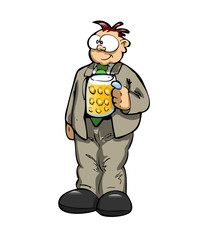 man holding a glass of beer