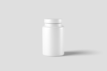 Pill Bottles Medicine Mock up isolated on light gray background.3D rendering