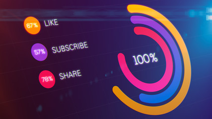 Circular infographic. Colorful infographic pertaining to social media