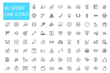 SPORT vs FITNESS line thin icons set. Vector illustrations collection EPS10.