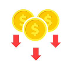 Add vector icons, loss charts and currency values. Dollar dollar picture perfect pixel vecto logo