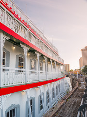 New Orleans paddle steamer in Mississippi river in New Orleans, Lousiana