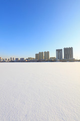 Fototapeta premium City snow scenery in northern China