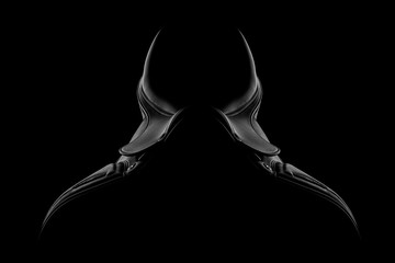 silla de montar en fondo negro