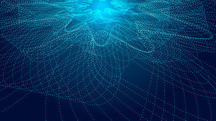 Waveform curve of the network technology sense abstract background