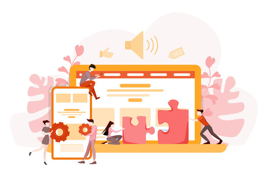 Website development concept. Web page programming and making interface