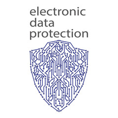 electronic data protection concept.