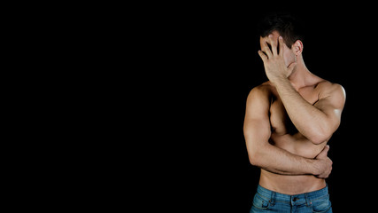 Male health and care. Young attractive guy.