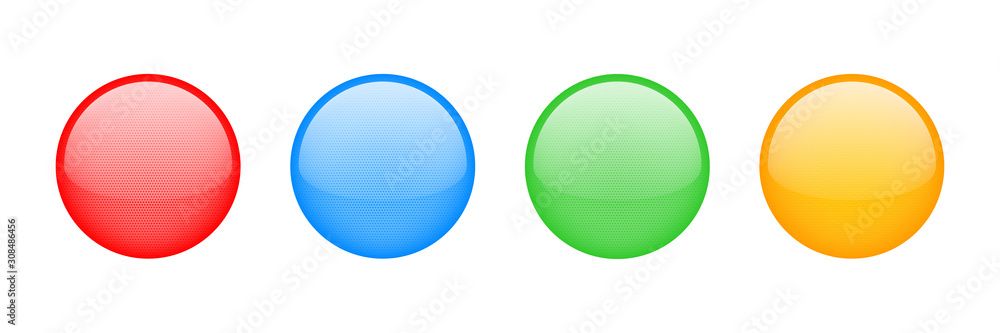 Poster buttons isolated vector colorful. illustration of glossy glass buttons. vector isolated object. symb