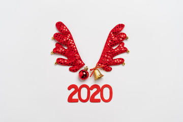 Merry Christmas,Red christmas decorations And the new year 2020
