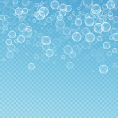 Random soap bubbles abstract background. Blowing b