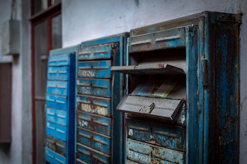 old rusty mailboxes