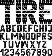 font with tyre tread texture