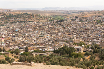Fototapeta na wymiar General view of the city of Fes, Morocco, North Africa