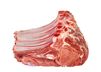 raw meat cutlet of beef ribs on a white background