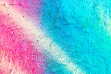 Fototapeten Graffiti Fragment von farbigen Graffiti an einer Wand gemalt. Helle abstrakte Kulisse für Design.  © Eugene_Photo