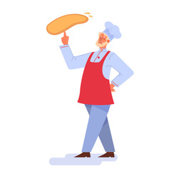 Restaurant chef cooking. Person in apron making tasty dish.