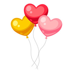 Valentines Day heart shaped balloons.