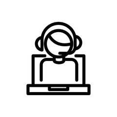 call center service business operator laptop onilne line