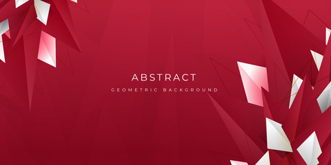 Red White Triangle Abstract Modern Background Vector Presentation