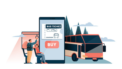 Book a bus ticket online concept. Idea of travel and tourism. © inspiring.team