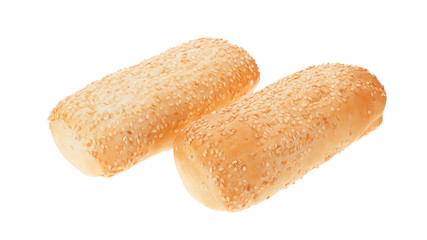 Hot dog buns isolated on white background.