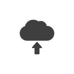 Download cloud vector icon. filled flat sign for mobile concept and web design. Cloud with arrow up glyph icon. Symbol, logo illustration. Vector graphics