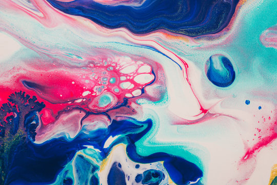 Abstract background made with fluid art technique. Trendy colorful backdrop.