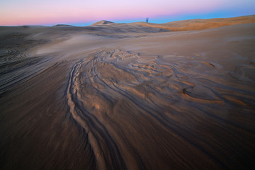 Landscape of the Silver Lake Sand Dunes at sunrise, Silver Lake State Park, Michigan