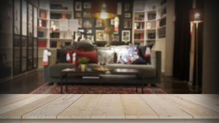 Modern living room black golden tone with wooden tabletop space