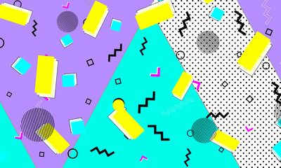 90s Navy Print. Purple Halftone Poster. Funky 