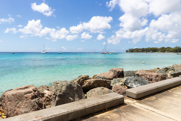 Fototapeta premium Holetown Beach / Barbados - 04 14 2019: Holetown Beach, Barbados